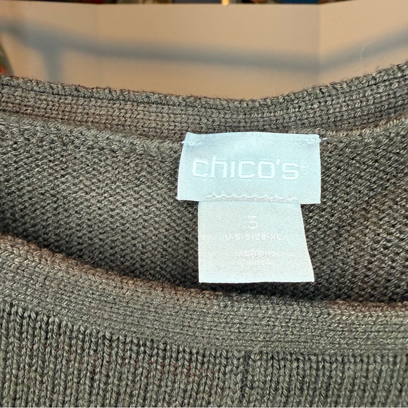 Chico’s size 3(16) Faux Fur Cuff Brown Sweater - Picture 3 of 8